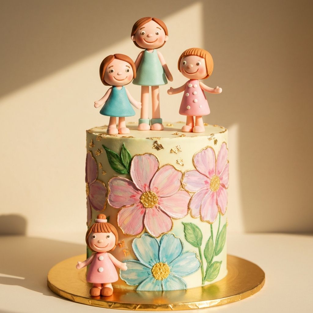 Custom themed birthday cake with decorative fondant elements