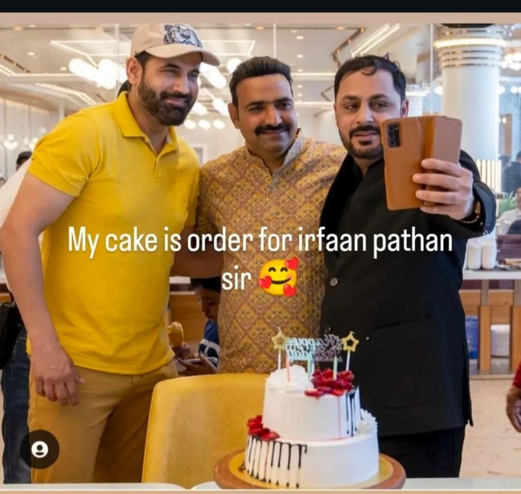Irfan Pathan with Kirti's Cake